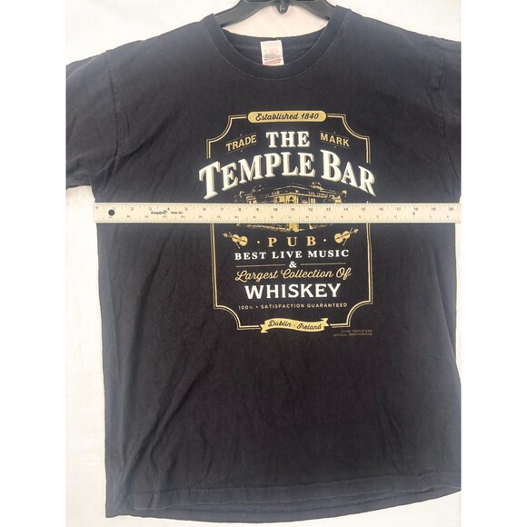 Temple Bar Dublin Men’s Large Black Fruit of the Loom Heavy Cotton T‑Shirt Pub S - Picture 3 of 8